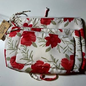 Vintage 90s Floral Make Up Bag Bundle of 3 NWT